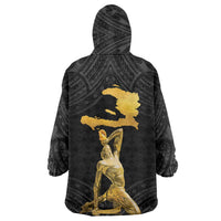 Haitian Negre Marron 1804 Wearable Blanket Hoodie Black Polynesian Pattern LT9 - Polynesian Pride