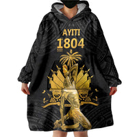 Haitian Negre Marron 1804 Wearable Blanket Hoodie Black Polynesian Pattern LT9 - Polynesian Pride