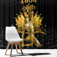 Haitian Negre Marron 1804 Window Curtain Black Polynesian Pattern LT9 - Polynesian Pride