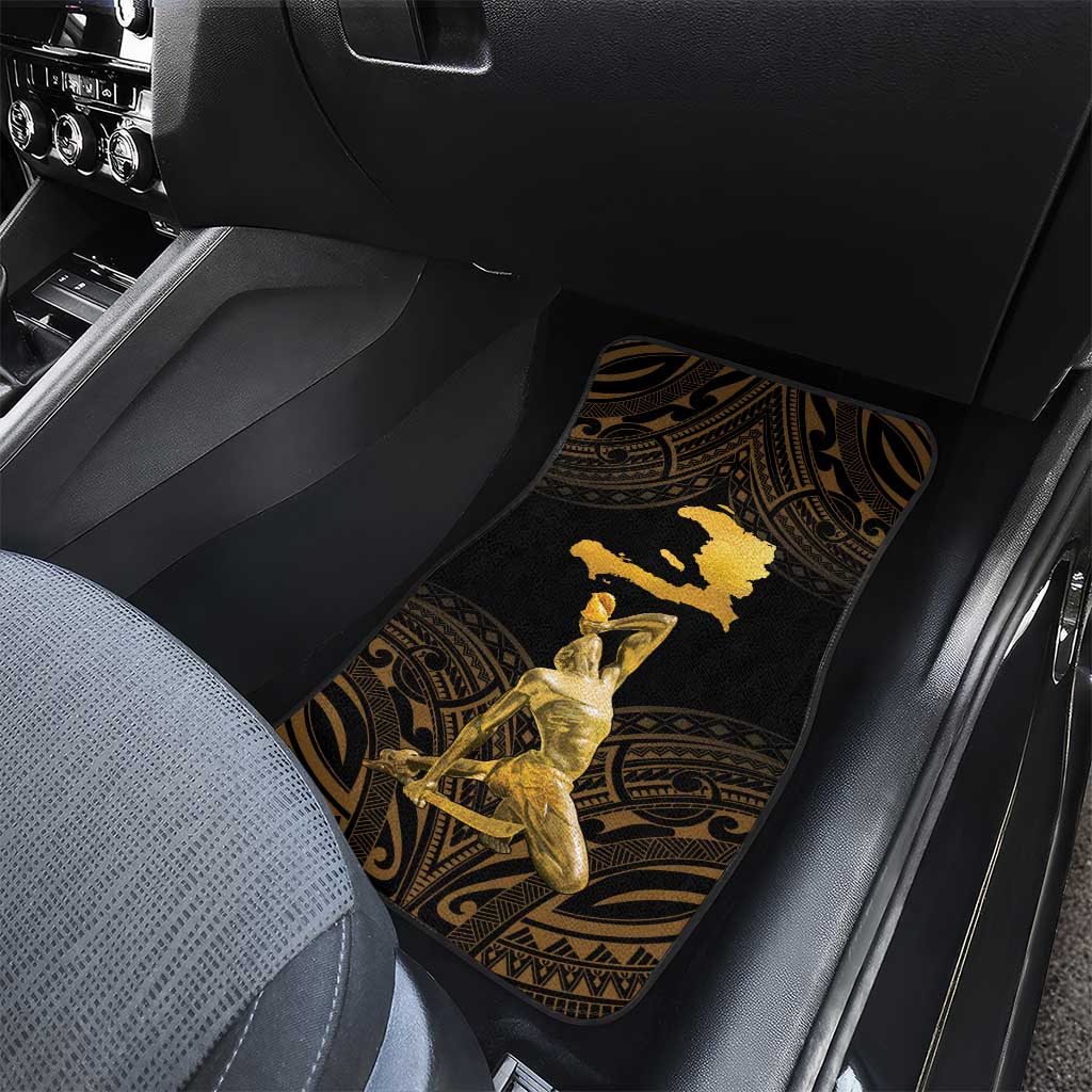 Haitian Negre Marron 1804 Car Mats Gold Polynesian Pattern LT9 - Polynesian Pride
