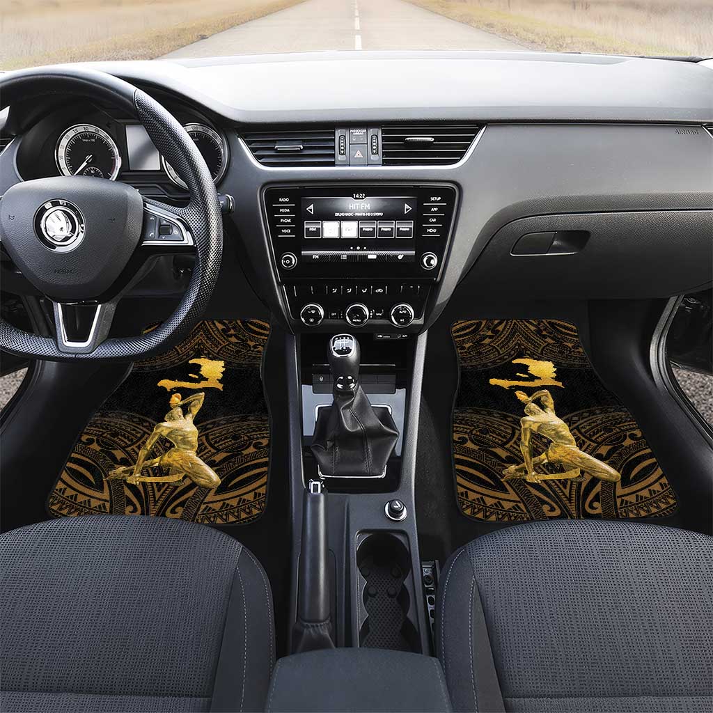 Haitian Negre Marron 1804 Car Mats Gold Polynesian Pattern LT9 Set 2pcs - Front Gold - Polynesian Pride