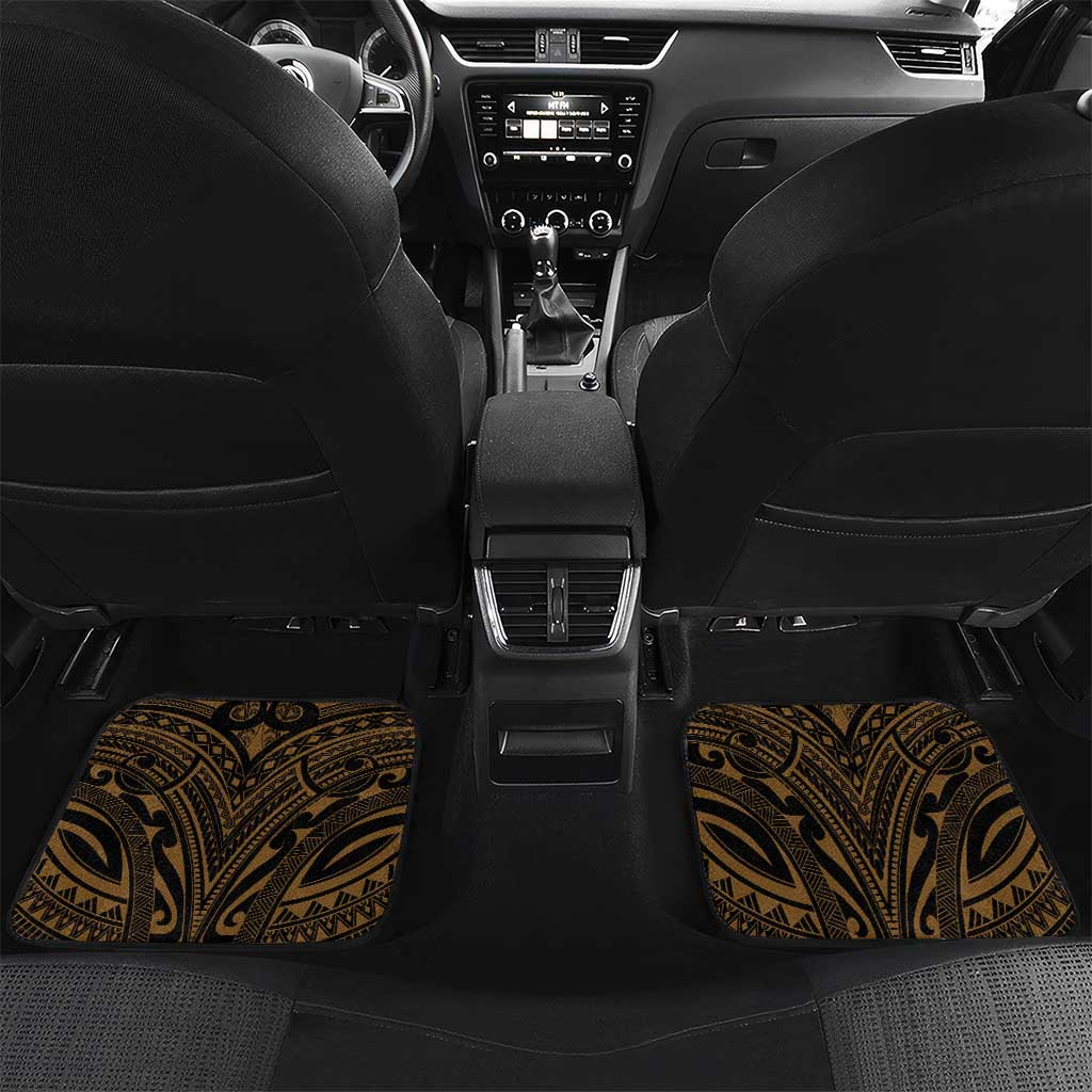 Haitian Negre Marron 1804 Car Mats Gold Polynesian Pattern LT9 Set 2pcs - Back Gold - Polynesian Pride