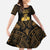 Haitian Negre Marron 1804 Family Matching Off Shoulder Maxi Dress and Hawaiian Shirt Gold Polynesian Pattern