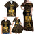 Haitian Negre Marron 1804 Family Matching Off Shoulder Maxi Dress and Hawaiian Shirt Gold Polynesian Pattern