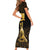 Haitian Negre Marron 1804 Family Matching Short Sleeve Bodycon Dress and Hawaiian Shirt Gold Polynesian Pattern