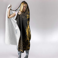 Haitian Negre Marron 1804 Hooded Blanket Gold Polynesian Pattern LT9 - Polynesian Pride
