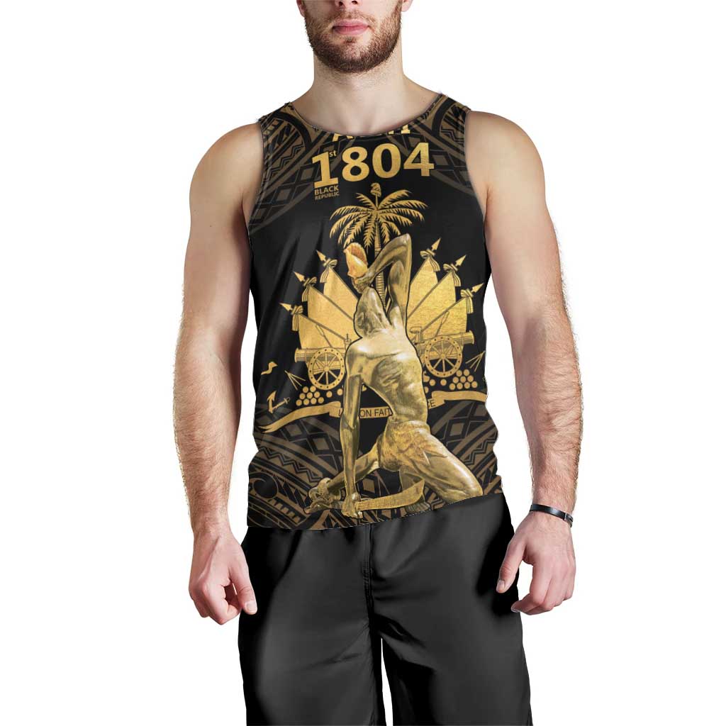 Haitian Negre Marron 1804 Men Tank Top Gold Polynesian Pattern LT9 - Polynesian Pride