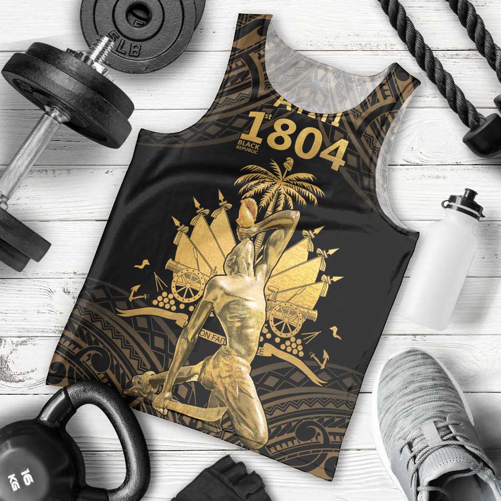Haitian Negre Marron 1804 Men Tank Top Gold Polynesian Pattern LT9 - Polynesian Pride