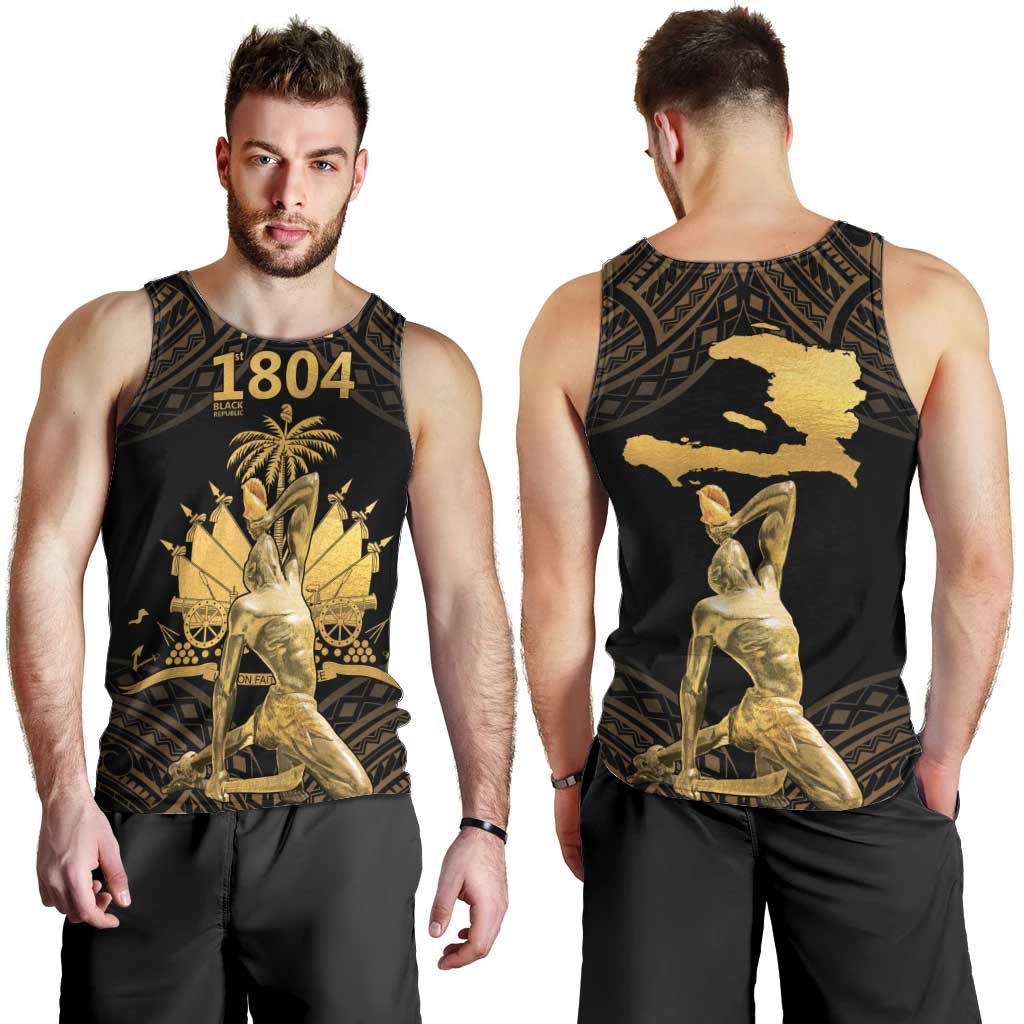 Haitian Negre Marron 1804 Men Tank Top Gold Polynesian Pattern LT9 - Polynesian Pride