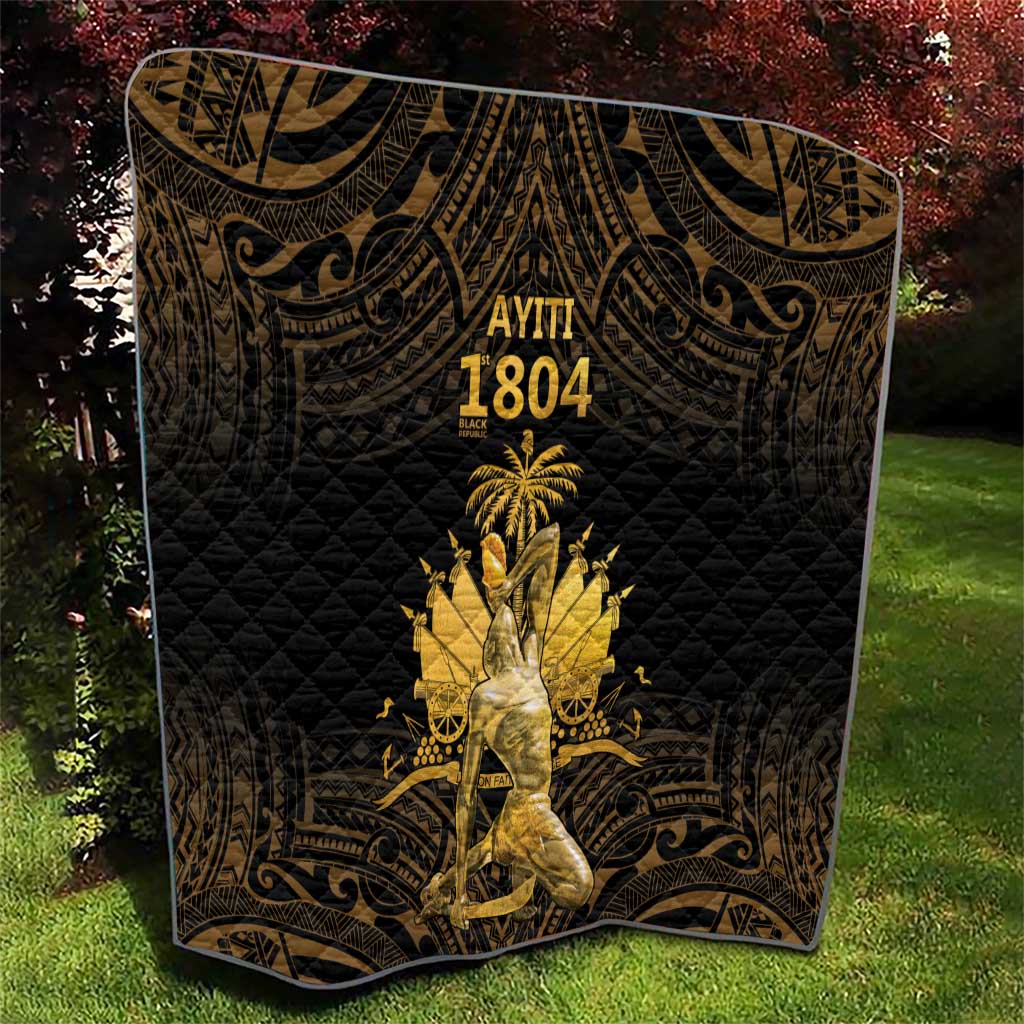Haitian Negre Marron 1804 Quilt Gold Polynesian Pattern