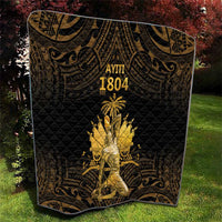 Haitian Negre Marron 1804 Quilt Gold Polynesian Pattern