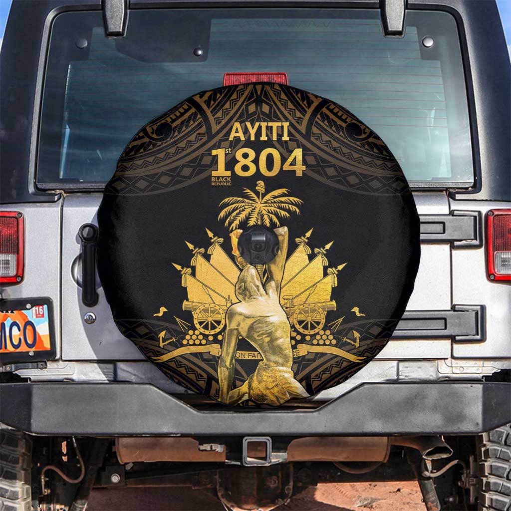 Haitian Negre Marron 1804 Spare Tire Cover Gold Polynesian Pattern LT9 Gold - Polynesian Pride