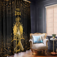 Haitian Negre Marron 1804 Window Curtain Gold Polynesian Pattern LT9 - Polynesian Pride