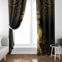 Haitian Negre Marron 1804 Window Curtain Gold Polynesian Pattern LT9 - Polynesian Pride