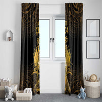 Haitian Negre Marron 1804 Window Curtain Gold Polynesian Pattern LT9 - Polynesian Pride