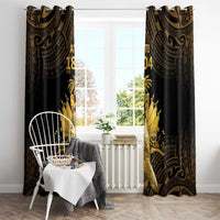 Haitian Negre Marron 1804 Window Curtain Gold Polynesian Pattern LT9 - Polynesian Pride
