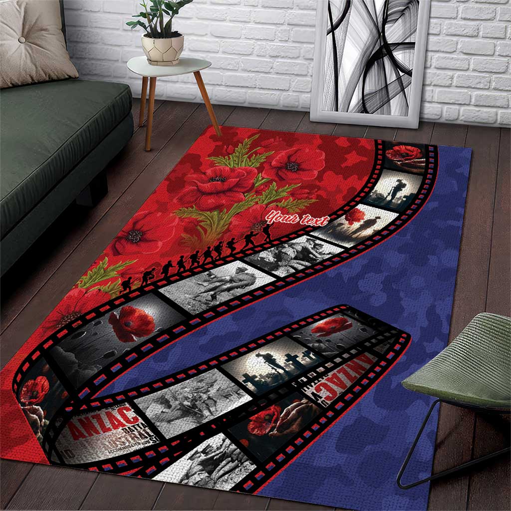 Personalised ANZAC Spirit 1915-2026 Filmstrip Tribute Area Rug Lest We Forget 25 April