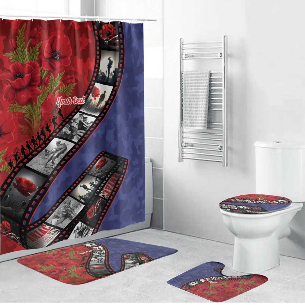 Personalised ANZAC Spirit 1915-2026 Filmstrip Tribute Bathroom Set Lest We Forget 25 April LT9 Bathroom Set (4 pcs) Red - Polynesian Pride