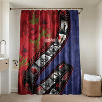 Personalised ANZAC Spirit 1915-2026 Filmstrip Tribute Bathroom Set Lest We Forget 25 April LT9 Shower Curtain Only Red - Polynesian Pride