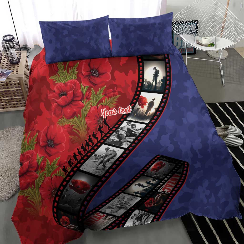 Personalised ANZAC Spirit 1915-2026 Filmstrip Tribute Bedding Set Lest We Forget 25 April LT9 - Polynesian Pride