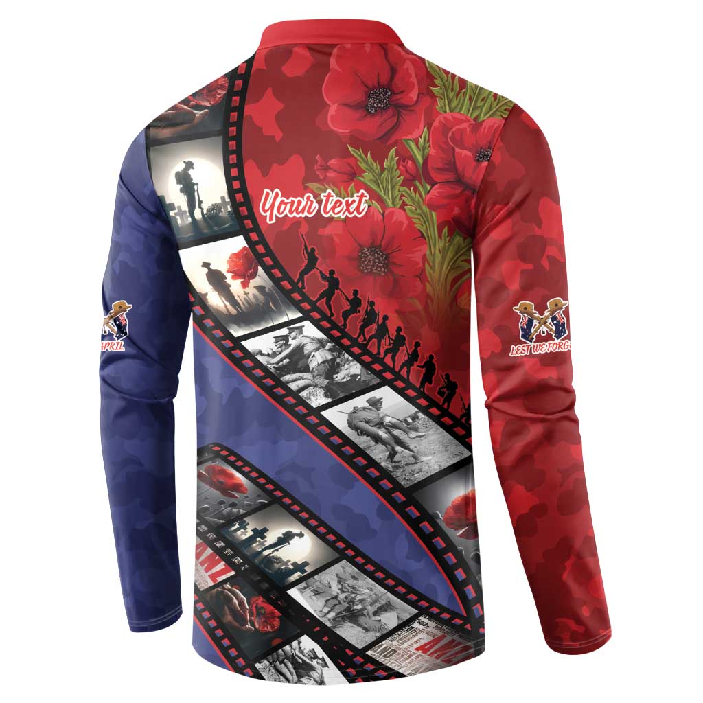 Personalised ANZAC Spirit 1915-2026 Filmstrip Tribute Button Sweatshirt Lest We Forget 25 April LT9 - Polynesian Pride