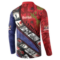 Personalised ANZAC Spirit 1915-2026 Filmstrip Tribute Button Sweatshirt Lest We Forget 25 April LT9 - Polynesian Pride