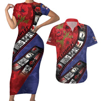 Personalised ANZAC Spirit 1915-2026 Filmstrip Tribute Couples Matching Short Sleeve Bodycon Dress and Hawaiian Shirt Lest We Forget 25 April
