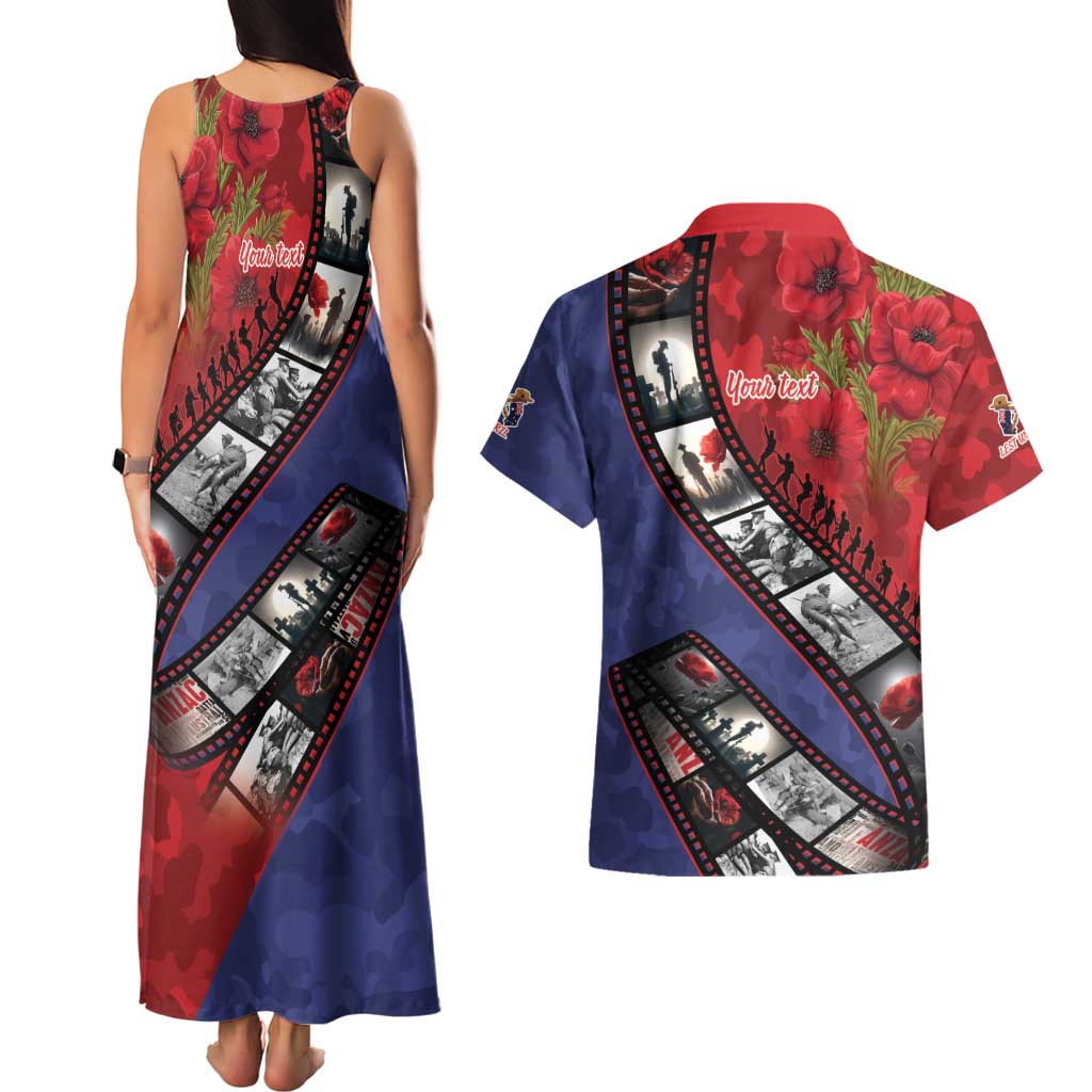 Personalised ANZAC Spirit 1915-2026 Filmstrip Tribute Couples Matching Tank Maxi Dress and Hawaiian Shirt Lest We Forget 25 April