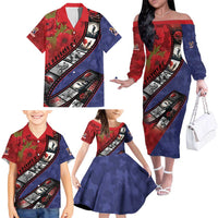 Personalised ANZAC Spirit 1915-2026 Filmstrip Tribute Family Matching Off The Shoulder Long Sleeve Dress and Hawaiian Shirt Lest We Forget 25 April