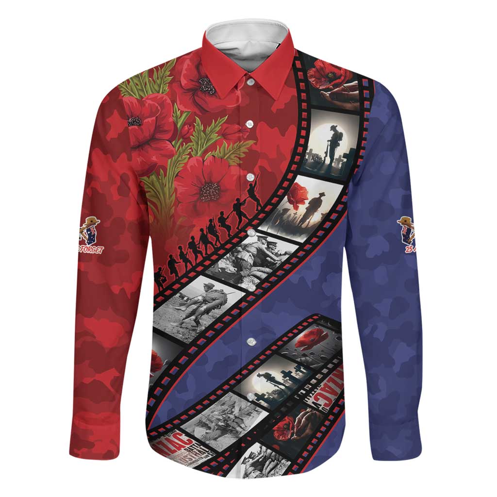 Personalised ANZAC Spirit 1915-2026 Filmstrip Tribute Family Matching Off The Shoulder Long Sleeve Dress and Hawaiian Shirt Lest We Forget 25 April
