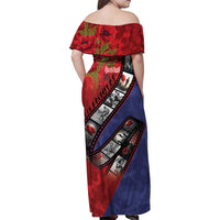 Personalised ANZAC Spirit 1915-2026 Filmstrip Tribute Family Matching Off Shoulder Maxi Dress and Hawaiian Shirt Lest We Forget 25 April
