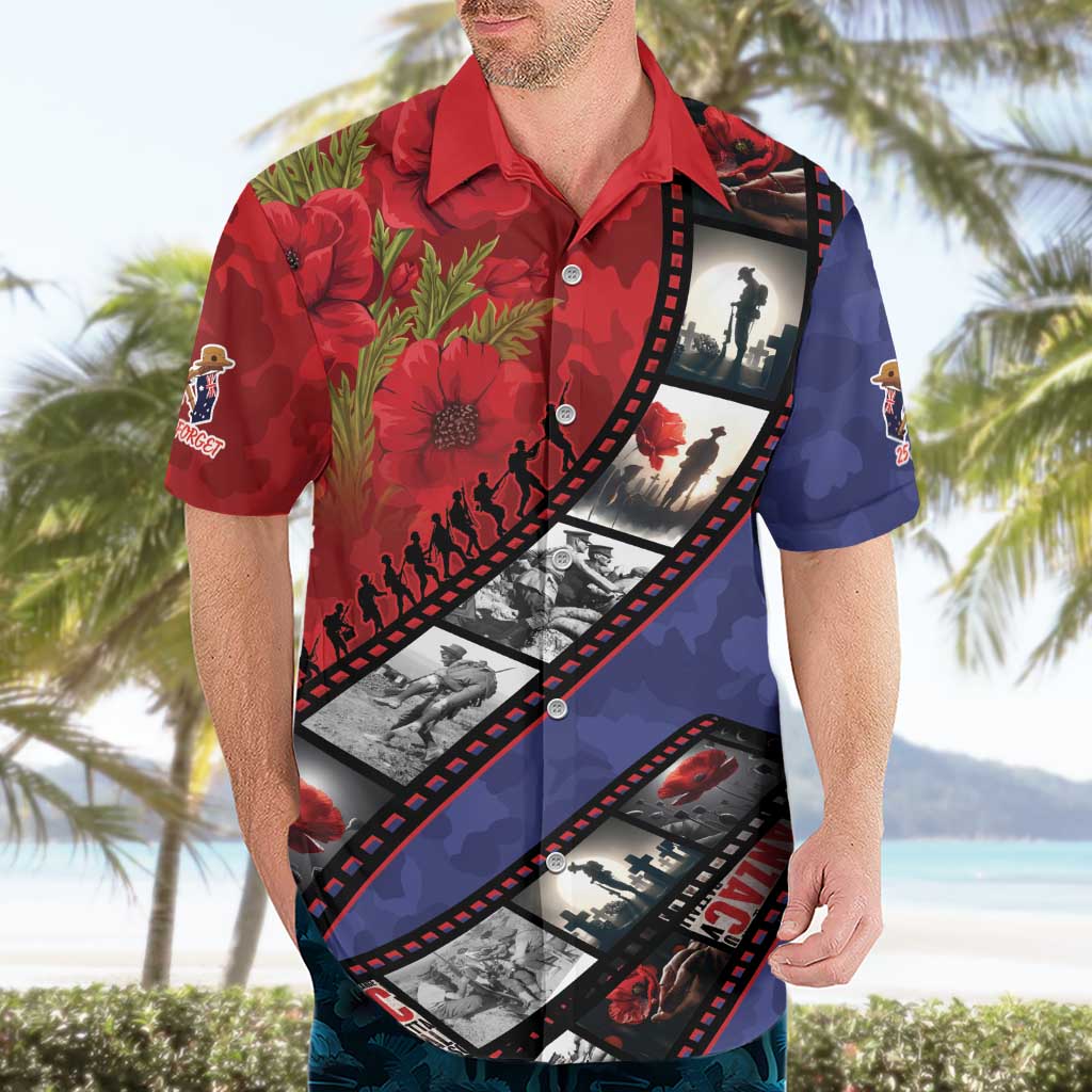 Personalised ANZAC Spirit 1915-2026 Filmstrip Tribute Hawaiian Shirt Lest We Forget 25 April