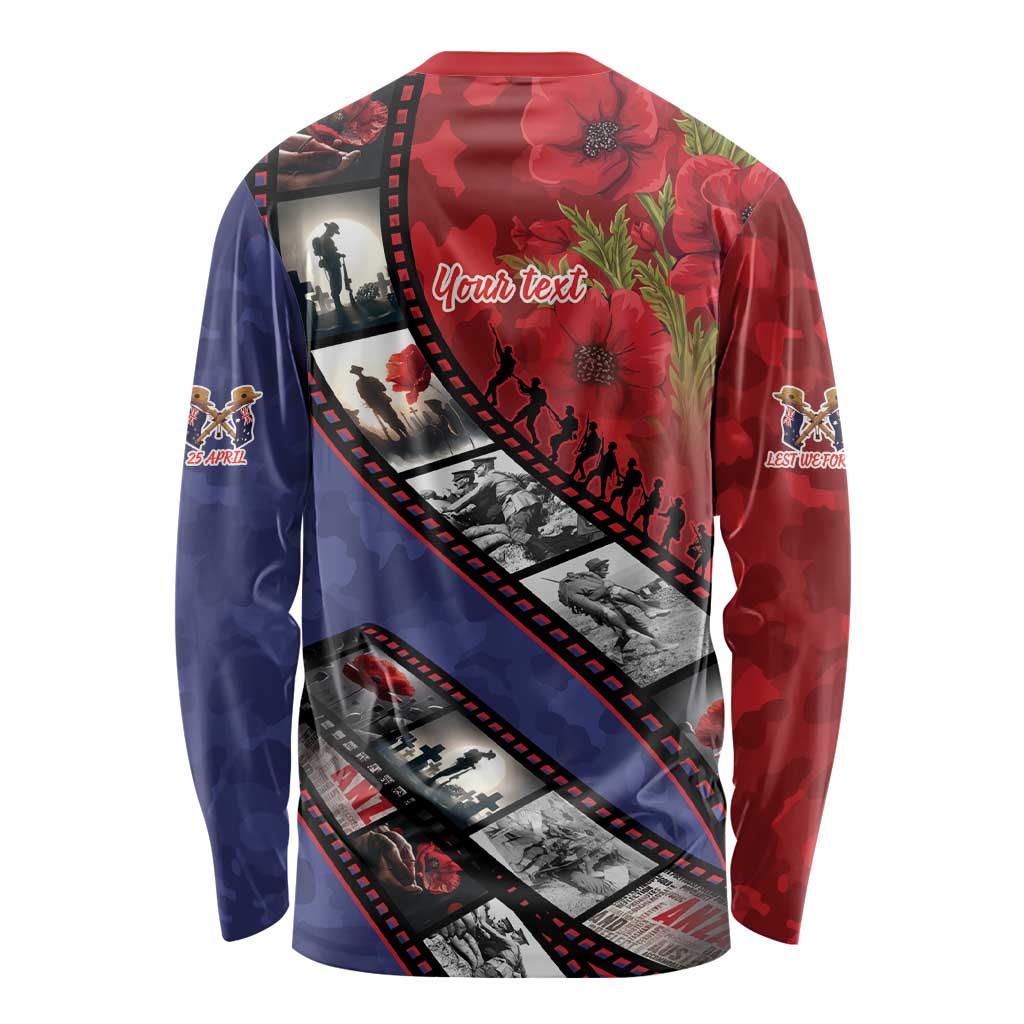 Personalised ANZAC Spirit 1915-2026 Filmstrip Tribute Long Sleeve Shirt Lest We Forget 25 April