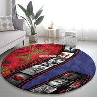 Personalised ANZAC Spirit 1915-2026 Filmstrip Tribute Round Carpet Lest We Forget 25 April LT9 - Polynesian Pride