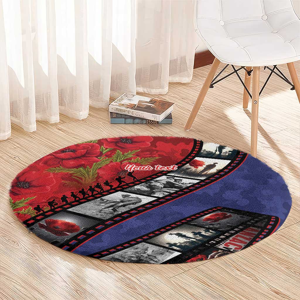 Personalised ANZAC Spirit 1915-2026 Filmstrip Tribute Round Carpet Lest We Forget 25 April LT9 - Polynesian Pride
