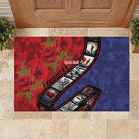 Personalised ANZAC Spirit 1915-2026 Filmstrip Tribute Rubber Doormat Lest We Forget 25 April LT9 Red - Polynesian Pride