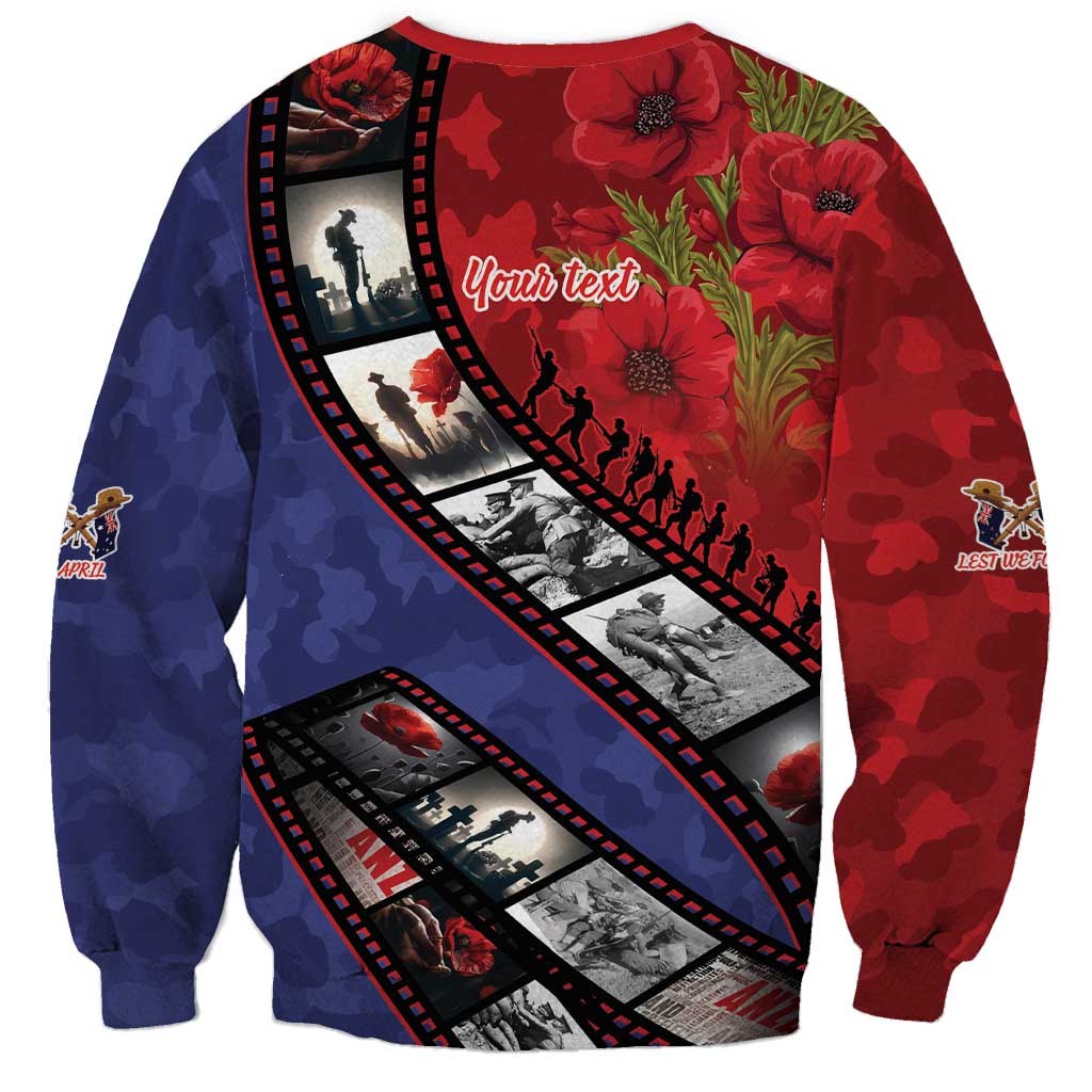 Personalised ANZAC Spirit 1915-2026 Filmstrip Tribute Sweatshirt Lest We Forget 25 April LT9 - Polynesian Pride
