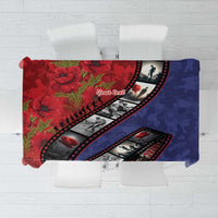 Personalised ANZAC Spirit 1915-2026 Filmstrip Tribute Tablecloth Lest We Forget 25 April LT9 Red - Polynesian Pride