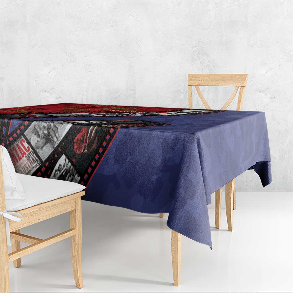 Personalised ANZAC Spirit 1915-2026 Filmstrip Tribute Tablecloth Lest We Forget 25 April LT9 - Polynesian Pride