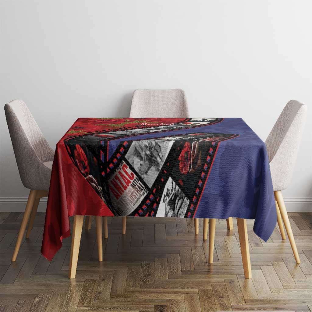 Personalised ANZAC Spirit 1915-2026 Filmstrip Tribute Tablecloth Lest We Forget 25 April LT9 - Polynesian Pride