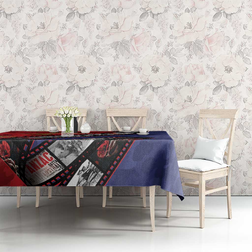 Personalised ANZAC Spirit 1915-2026 Filmstrip Tribute Tablecloth Lest We Forget 25 April LT9 - Polynesian Pride