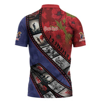 Personalised ANZAC Spirit 1915-2026 Filmstrip Tribute Zipper Polo Shirt Lest We Forget 25 April
