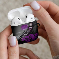 Personalised Remembering ANZAC Lest We Forget AirPods Case Vintage Film Frame Memorial Purple Poppy LT9 - Polynesian Pride