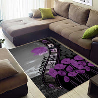 Personalised Remembering ANZAC Lest We Forget Area Rug Vintage Film Frame Memorial Purple Poppy