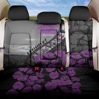 Personalised Remembering ANZAC Lest We Forget Back Car Seat Cover Vintage Film Frame Memorial Purple Poppy