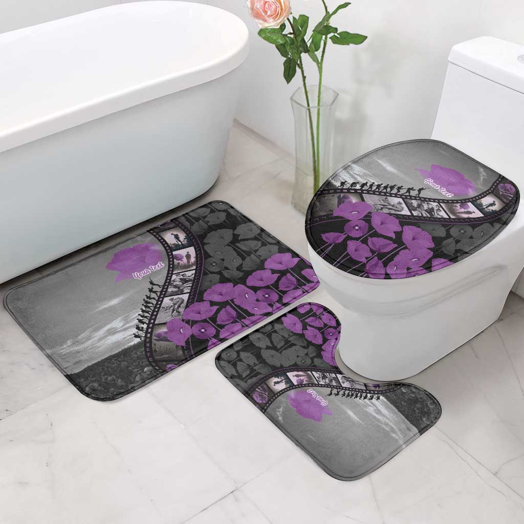 Personalised Remembering ANZAC Lest We Forget Bathroom Set Vintage Film Frame Memorial Purple Poppy LT9 - Polynesian Pride