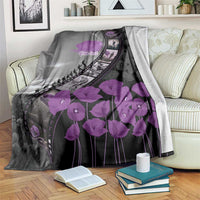 Personalised Remembering ANZAC Lest We Forget Blanket Vintage Film Frame Memorial Purple Poppy LT9 Purple - Polynesian Pride