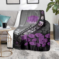 Personalised Remembering ANZAC Lest We Forget Blanket Vintage Film Frame Memorial Purple Poppy LT9 - Polynesian Pride