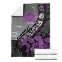 Personalised Remembering ANZAC Lest We Forget Blanket Vintage Film Frame Memorial Purple Poppy LT9 - Polynesian Pride