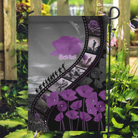 Personalised Remembering ANZAC Lest We Forget Garden Flag Vintage Film Frame Memorial Purple Poppy LT9 Garden Flag Purple - Polynesian Pride